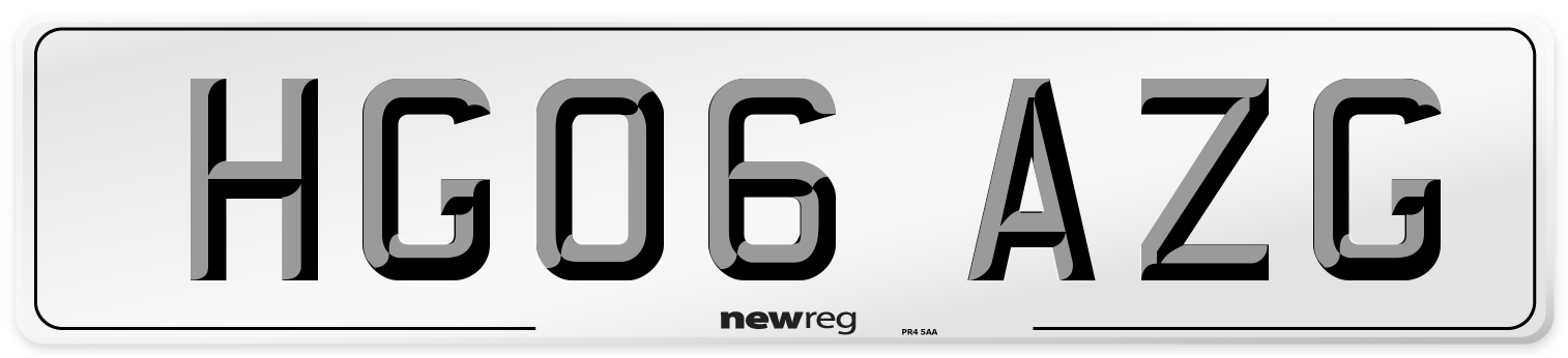 HG06 AZG Number Plate from New Reg
